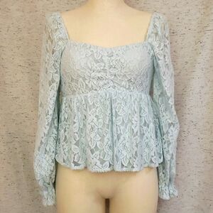 NWT Light Blue Lace Top